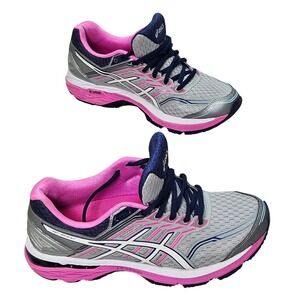 Asics GT-2000 5 Womens Running Shoes Silver Pink Navy T758N Size 8 Wide D